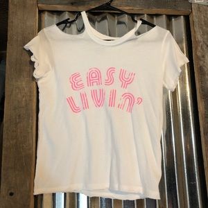 American eagle•cool ripped up “Easy Livin’’T-shirt